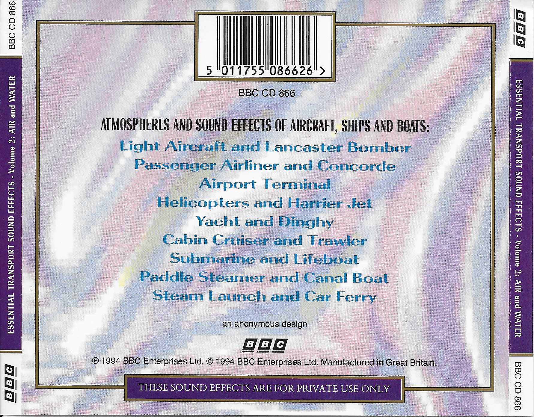 Back cover of BBCCD866